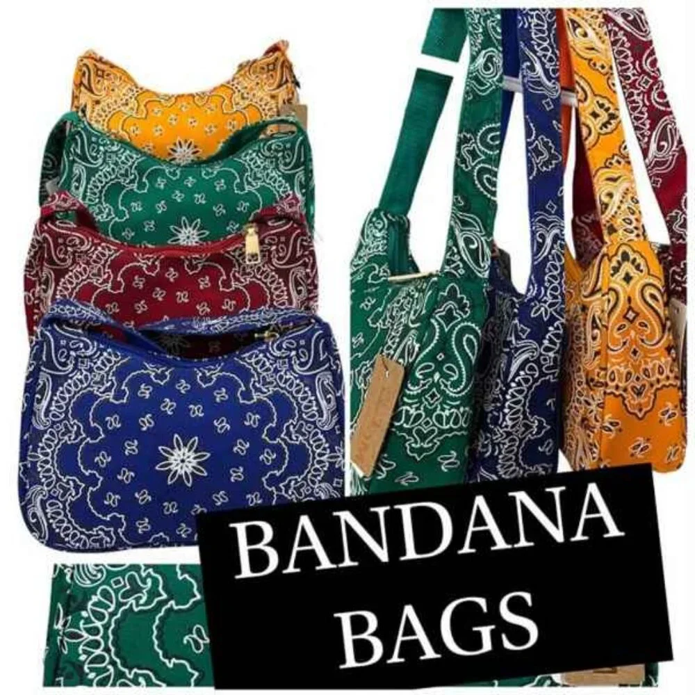 Bandana Paisley Print SM Shoulder Handbag - NWT - Blue/White